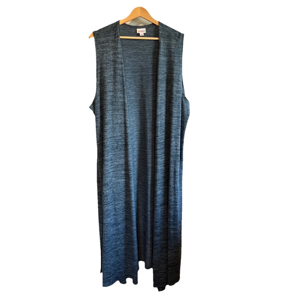 LuLaRoe Womens Duster Joy Vest Size XL Blue/Gray Heathered Sz 18-20 NEW!